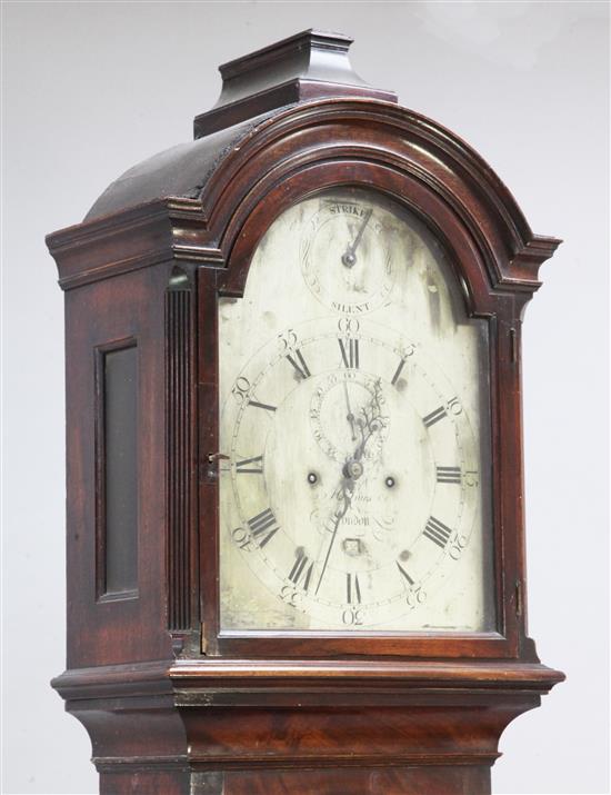 Holmes of London. A George III mahogany eight day longcase clock, 7ft